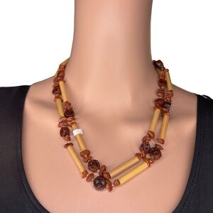 Elegant Multi-Strand Tan Necklace